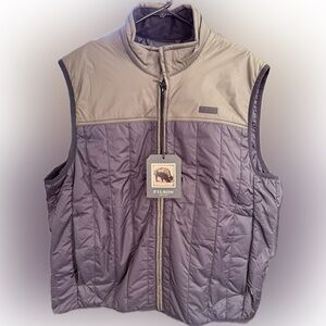 Filson Black & Olive Quilted Zip Front Vest